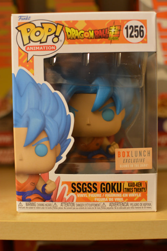 Funko Pop Animation Dragonball Super SSGSS Goku #1256 GITD Boxlunch Exclusive